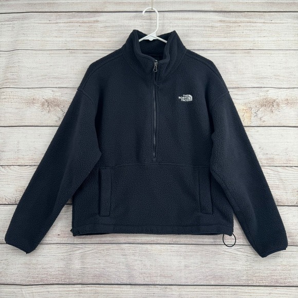 The North Face Tops - The North Face Fleece Pullover Womens Medium Black 1/4 Zip Sherpa NF0A55X2